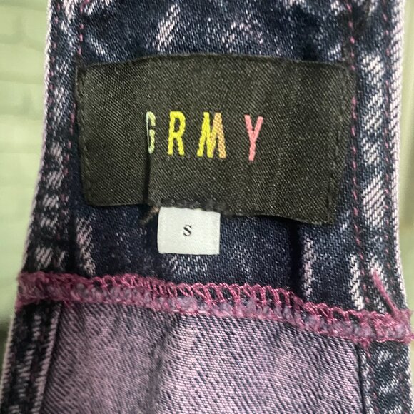 GRMY Purple flame shorts overalls - size small - Picture 4 of 5